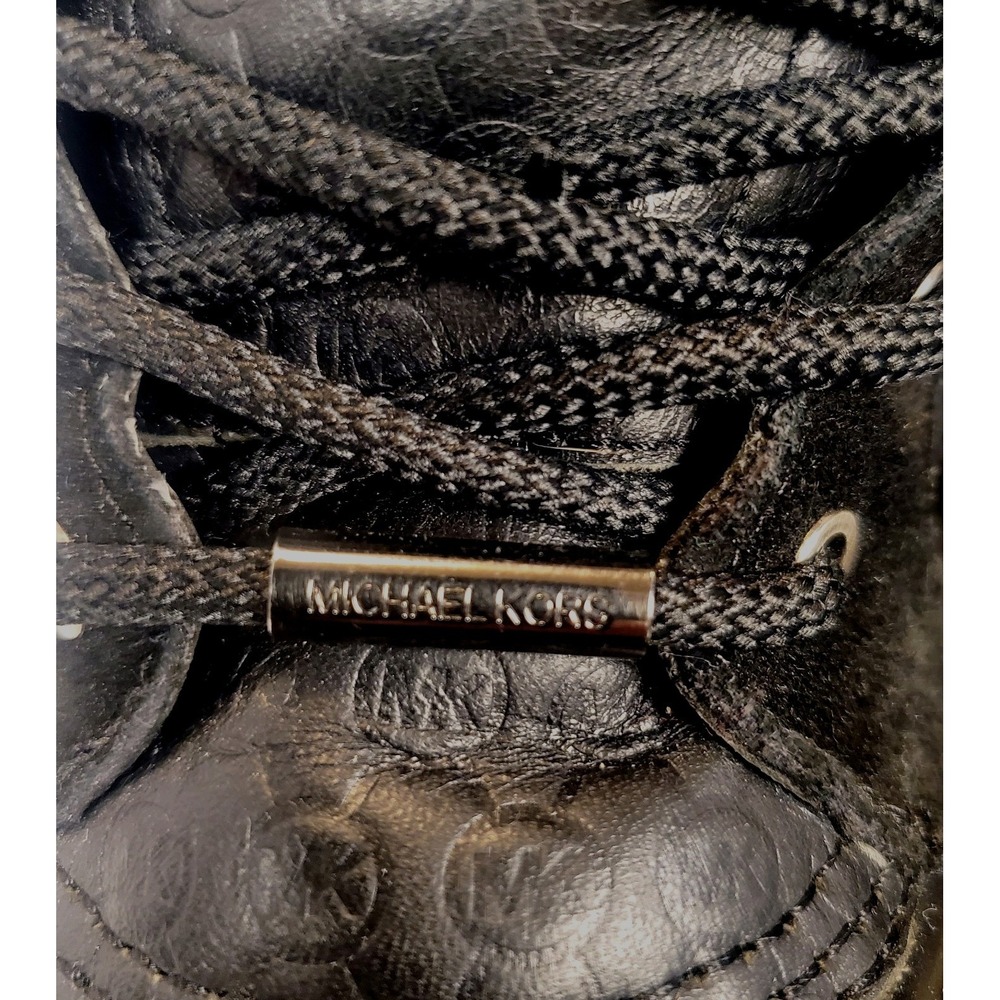 Michael Kors Easton Women's Size 7 Lace Up Black Duck Boots Faux Fur Lined - Picture 12 of 14